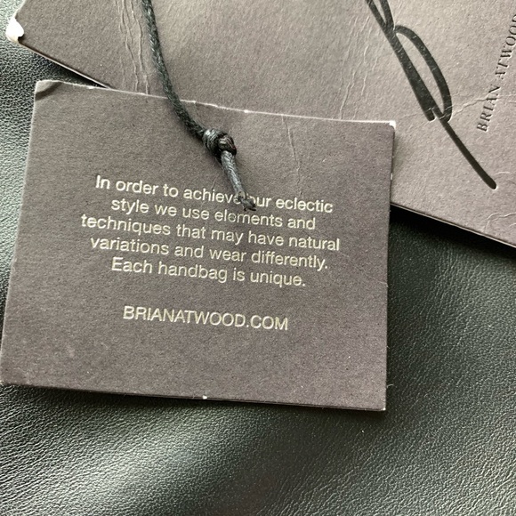 Designer Brian Atwood Leather AHAVEN Tassel Zip Pocket BLACK Tote Hand Bag NWT - Picture 13 of 13